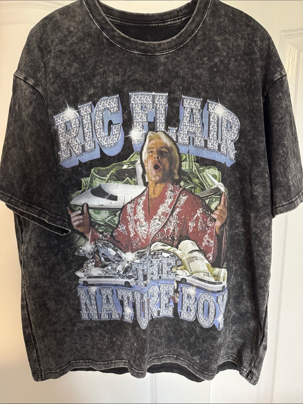 Ric Flair Vintage-Style Black Graphic Home Art Print
